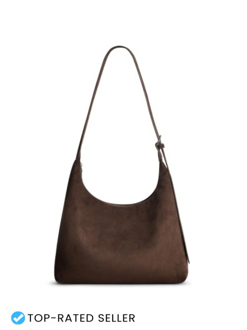 Faux Suede Slouchy Hobo Shoulder Bag Small Everyday Purse